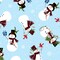 Benartex Christmas Jolly Snowmen on Light Blue 100% Cotton Fabric Price per Yard